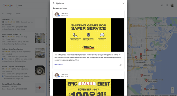 Google posts example