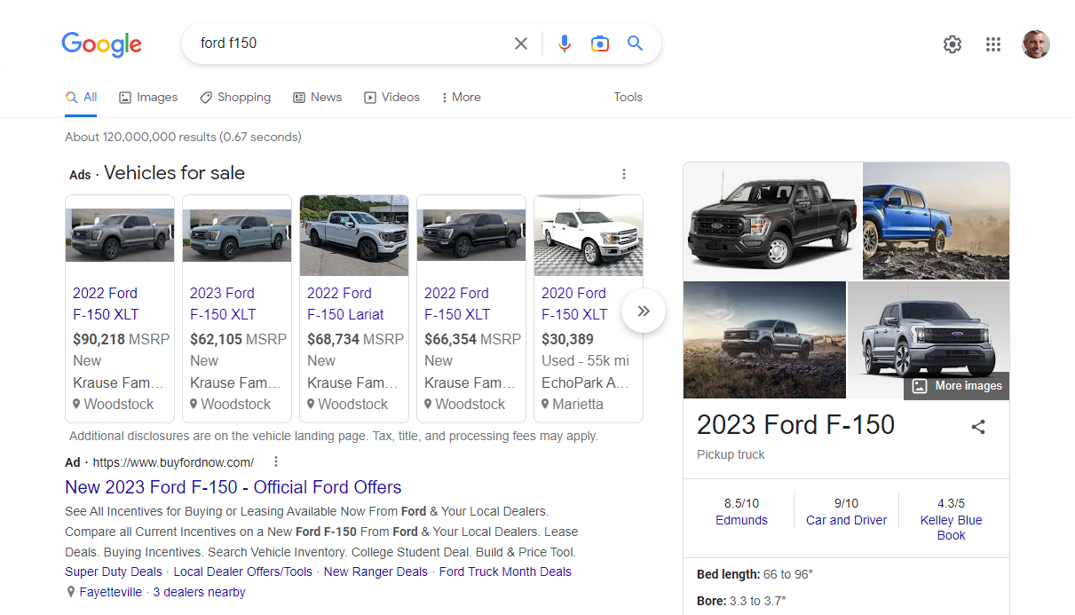 Google vehicle listing ads