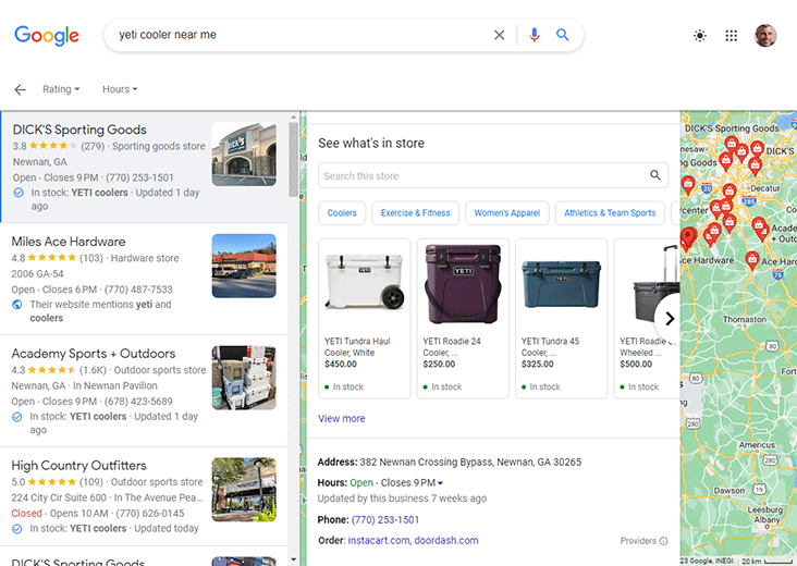 Free product listings on Google Business Profile