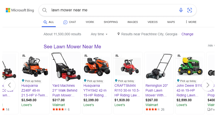 Local inventory ads on Bing